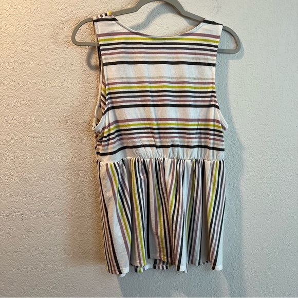 Women’s Torrid white striped mock wrap peplum blouse size 1X - Picture 4 of 4